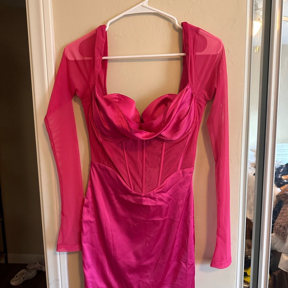 Unworn. New with tags pink oh Polly dress